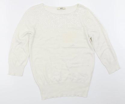 Womens UK Size S Oasis White Pullover Jumper