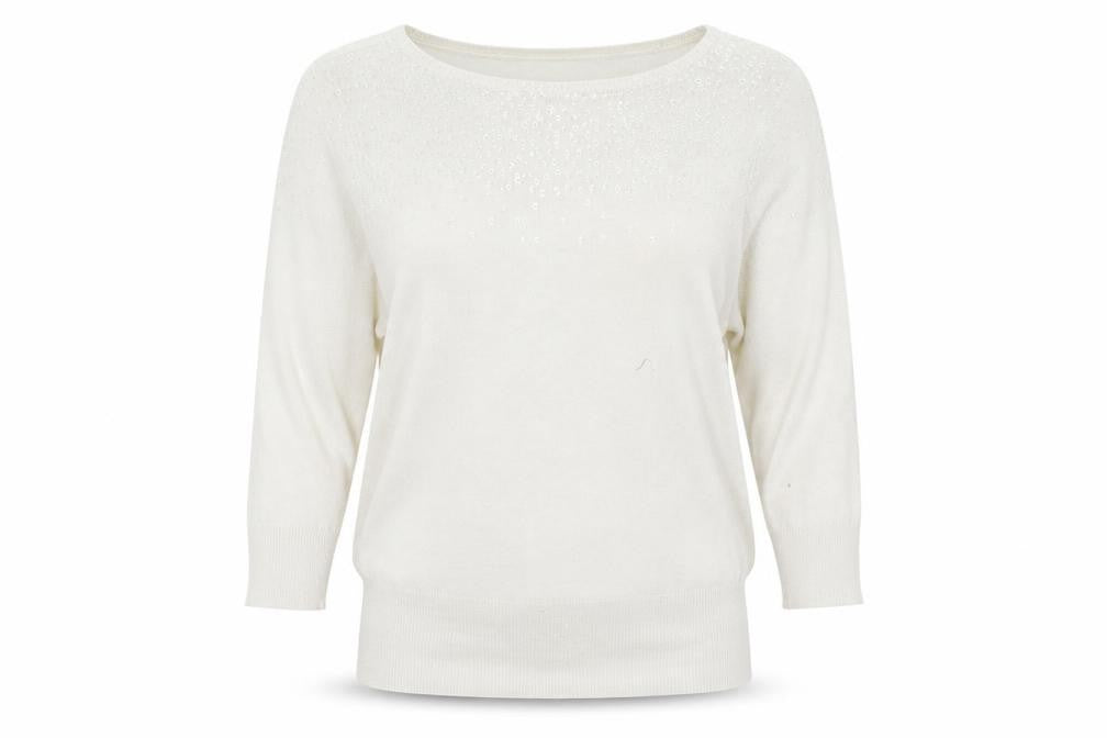 Womens UK Size S Oasis White Pullover Jumper