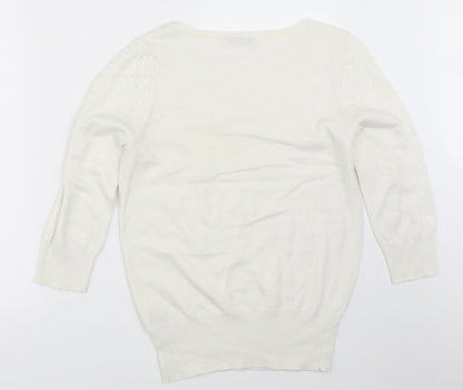 Womens UK Size S Oasis White Pullover Jumper