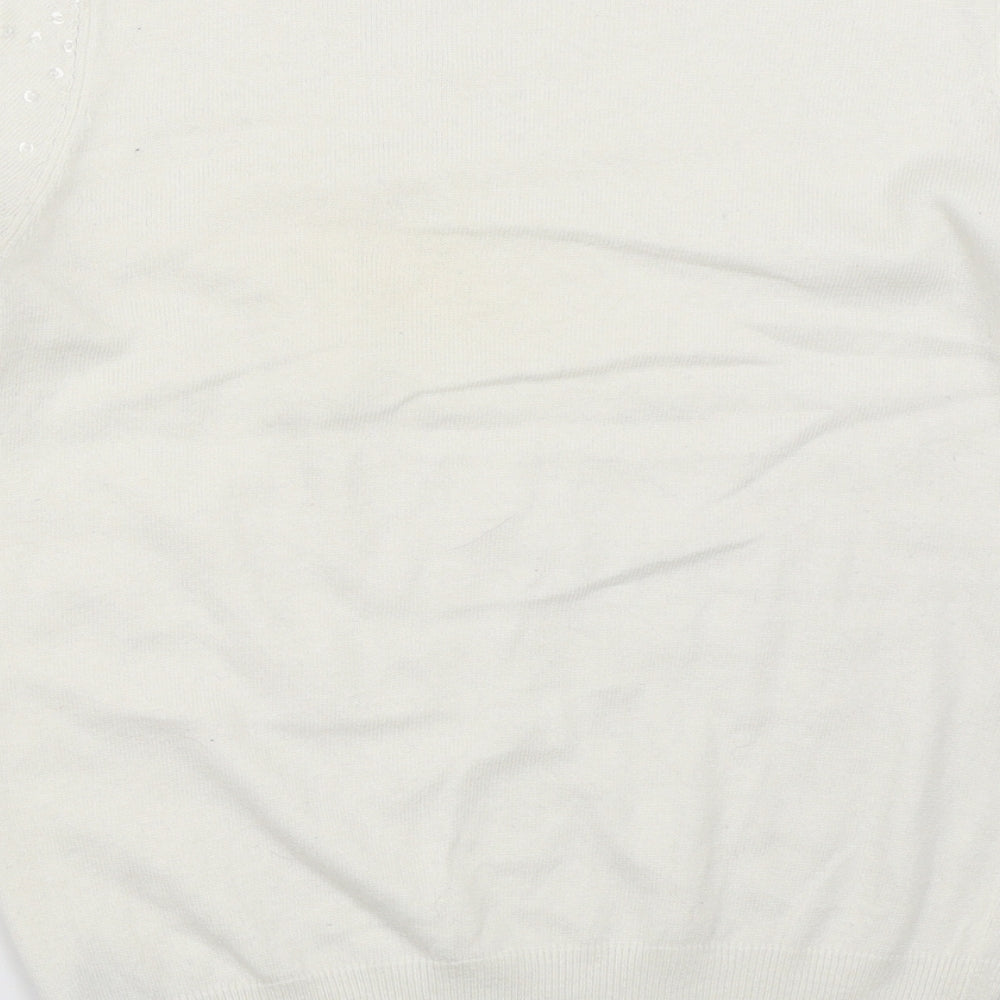 Womens UK Size S Oasis White Pullover Jumper