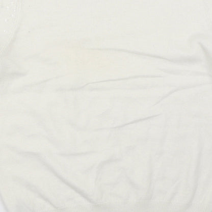 Womens UK Size S Oasis White Pullover Jumper