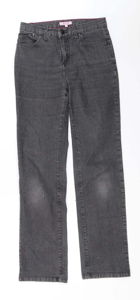 Per Una Womens Black  Denim Straight Jeans Size 8 L29.5 in