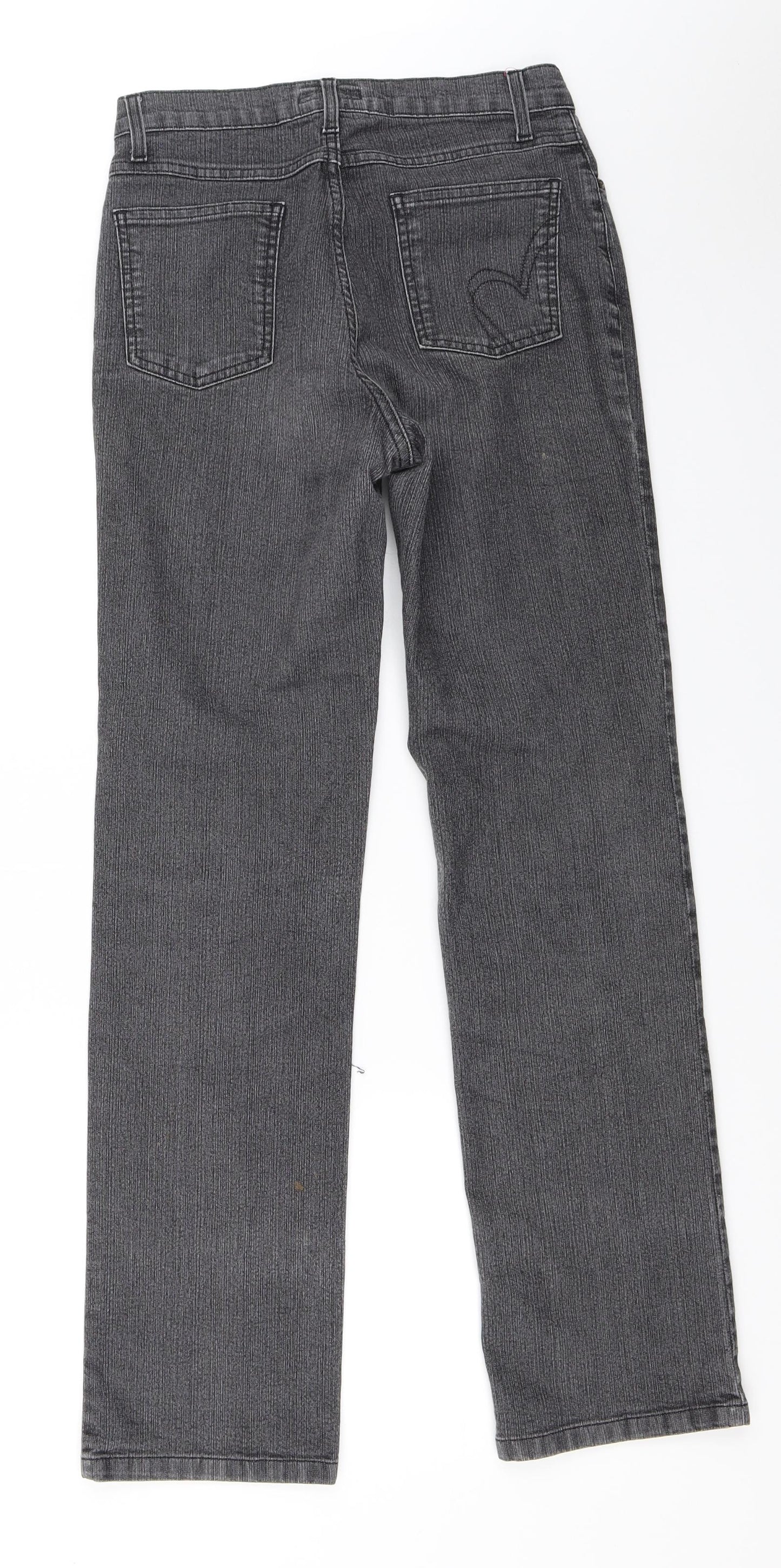 Per Una Womens Black  Denim Straight Jeans Size 8 L29.5 in
