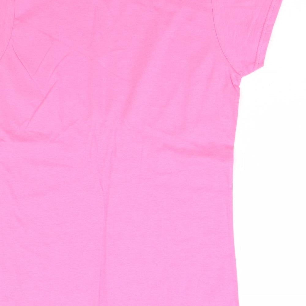 Womens UK Size M Gildan Pink Basic T-Shirt