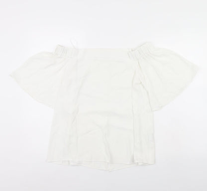 Womens UK Size 10 River Island Ivory Basic Blouse