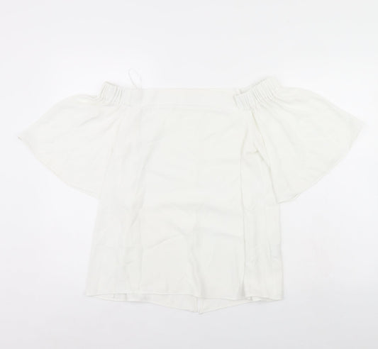 Womens UK Size 10 River Island Ivory Basic Blouse