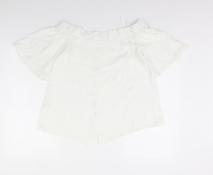 Womens UK Size 10 River Island Ivory Basic Blouse