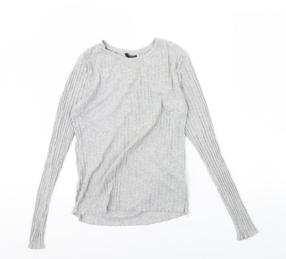 Womens UK Size 14 Topshop Grey Basic Blouse