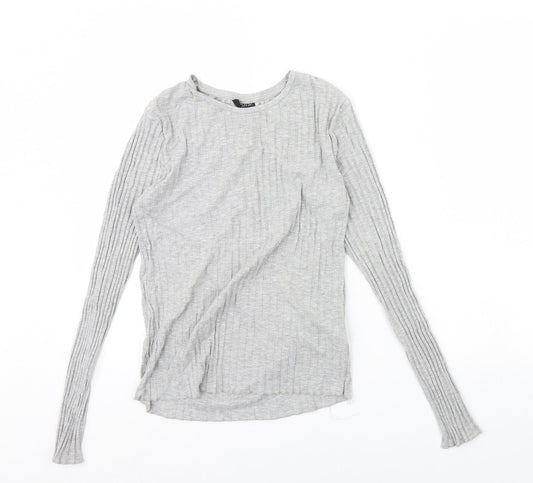 Womens UK Size 14 Topshop Grey Basic Blouse