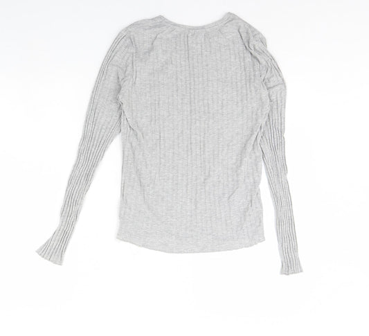 Womens UK Size 14 Topshop Grey Basic Blouse