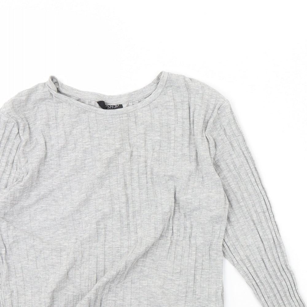 Womens UK Size 14 Topshop Grey Basic Blouse