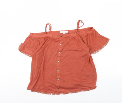 Womens UK Size 12 NEXT Orange Basic Blouse