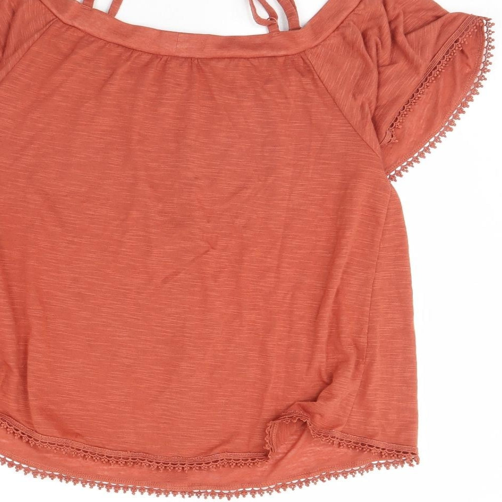 Womens UK Size 12 NEXT Orange Basic Blouse