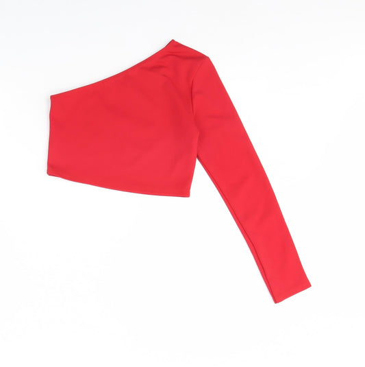 Womens UK Size S Misspap Red Basic Blouse
