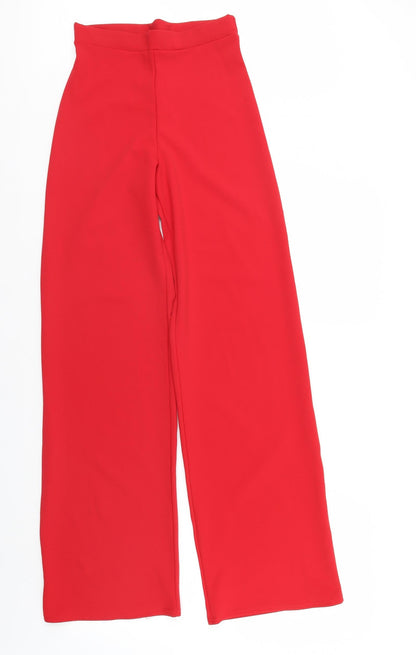 Womens UK Size S Misspap Regular Fit  Red Trousers