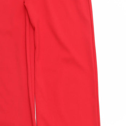 Womens UK Size S Misspap Regular Fit  Red Trousers