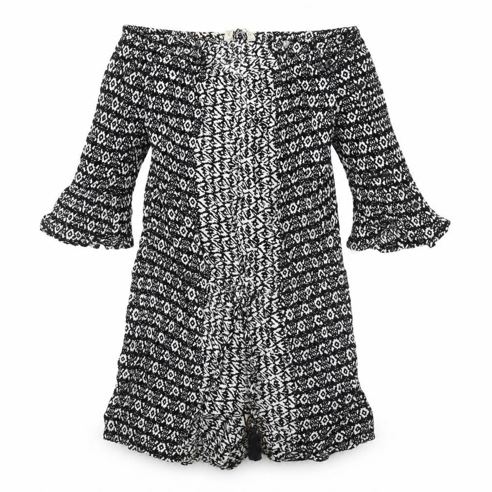 Womens UK Size 6 F&F One-Piece Black Playsuit