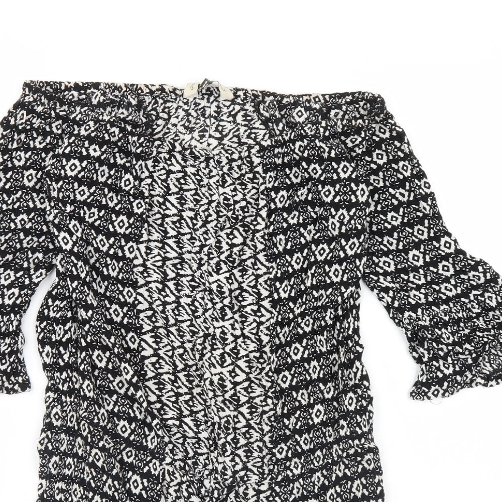 F&F Womens Black Geometric  Playsuit One-Piece Size 6