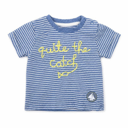 F&F Baby Blue Striped  Basic T-Shirt Size 6-9 Months