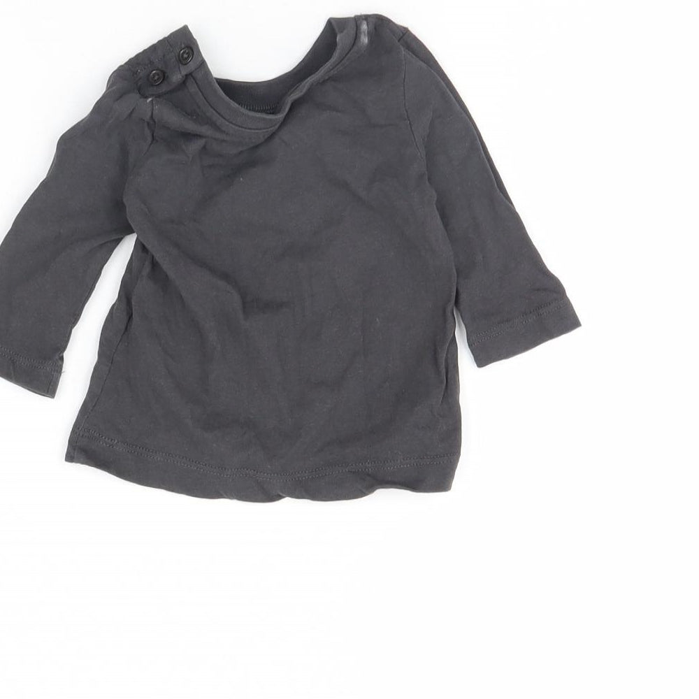 Preworn Baby Grey   Basic T-Shirt Size 0-3 Months  - Dinosaur