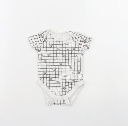 George Baby White Check  Babygrow One-Piece Size 0-3 Months  - Disney
