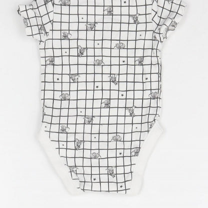 George Baby White Check  Babygrow One-Piece Size 0-3 Months  - Disney