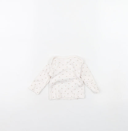 Preworn Baby White Spotted  Basic T-Shirt Size 0-3 Months