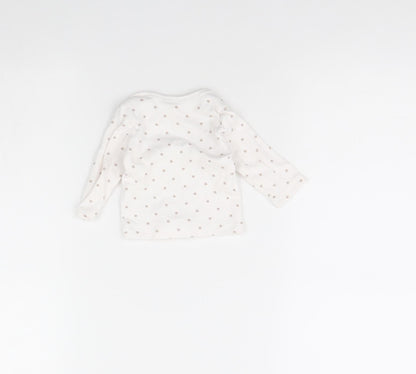 Preworn Baby White Spotted  Basic T-Shirt Size 0-3 Months