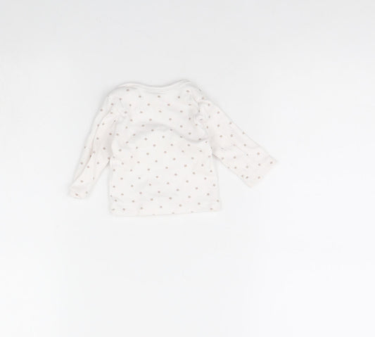 Preworn Baby White Spotted  Basic T-Shirt Size 0-3 Months