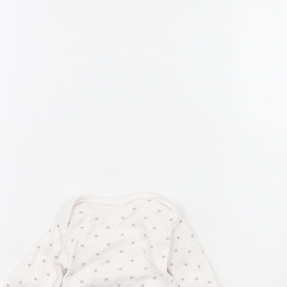 Preworn Baby White Spotted  Basic T-Shirt Size 0-3 Months