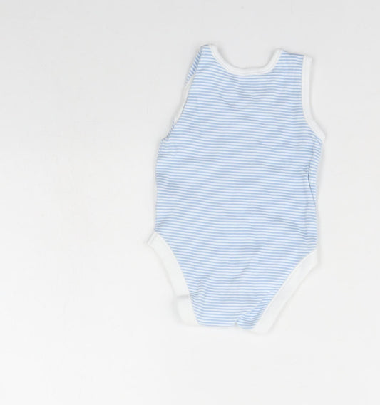 Nutmeg Baby Blue Striped  Babygrow One-Piece Size 0-3 Months