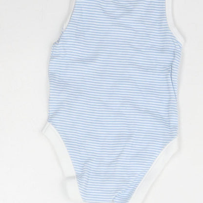 Nutmeg Baby Blue Striped  Babygrow One-Piece Size 0-3 Months