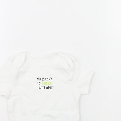 Primark Baby White   Babygrow One-Piece Size 9-12 Months  - my dad is the best