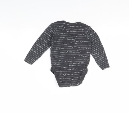 George Baby Grey Striped  Babygrow One-Piece Size 18 Months