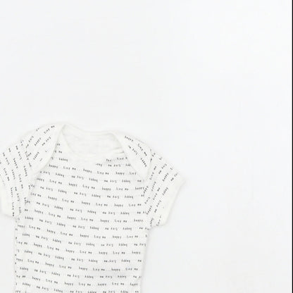 Primark Baby White   Babygrow One-Piece Size 0-3 Months  - TINY ME
