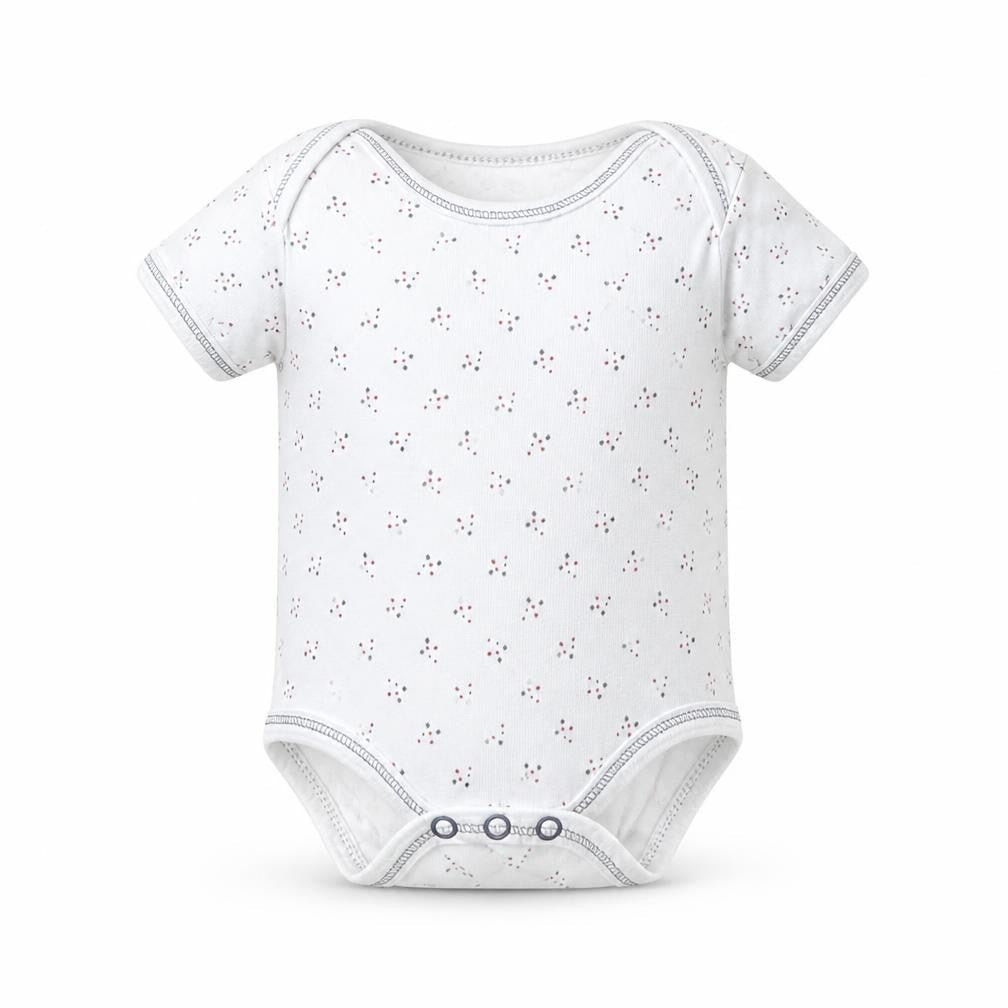 Bebe Bonito Baby White Flecked  Babygrow One-Piece Size 3-6 Months
