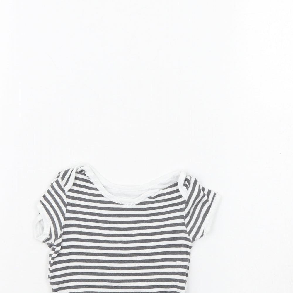 Primark Baby Grey Striped  Babygrow One-Piece Size 0-3 Months