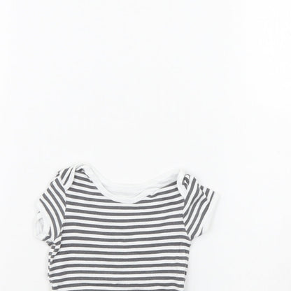 Primark Baby Grey Striped  Babygrow One-Piece Size 0-3 Months