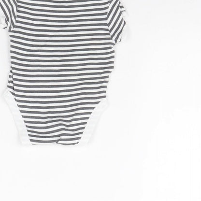Primark Baby Grey Striped  Babygrow One-Piece Size 0-3 Months