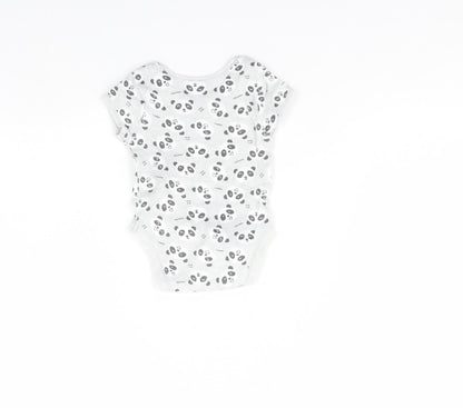 Primark Baby Grey Animal Print  Babygrow One-Piece Size 0-3 Months  - Panda