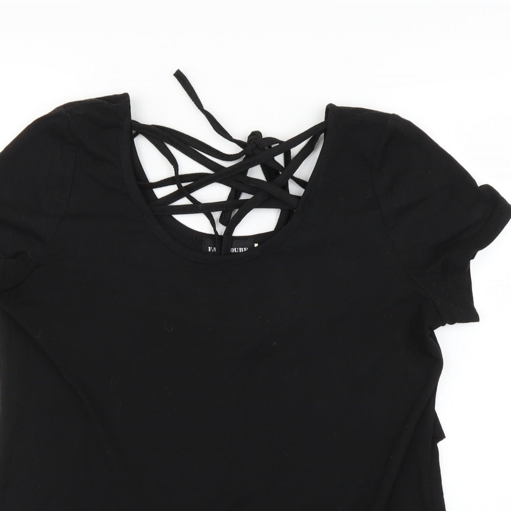 fancy cube Womens Black   Basic T-Shirt Size XL
