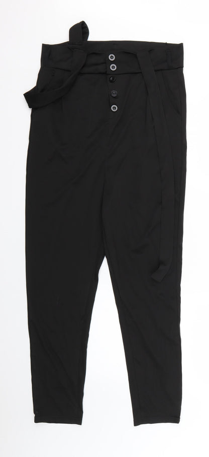 Womens UK Size XL Preworn Regular Fit  Black Trousers