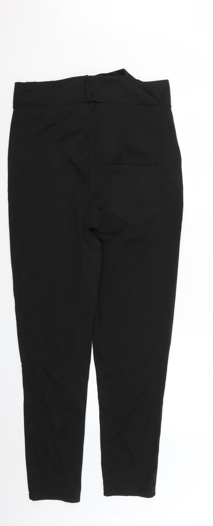 Womens UK Size XL Preworn Regular Fit  Black Trousers