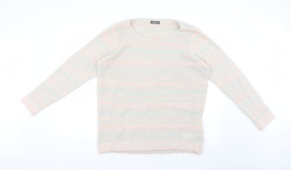 yassica Womens Pink Striped  Pullover Jumper Size XL