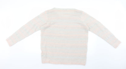 yassica Womens Pink Striped  Pullover Jumper Size XL
