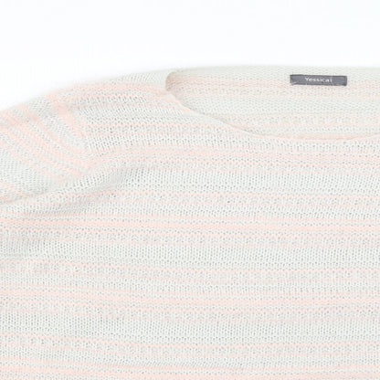 yassica Womens Pink Striped  Pullover Jumper Size XL