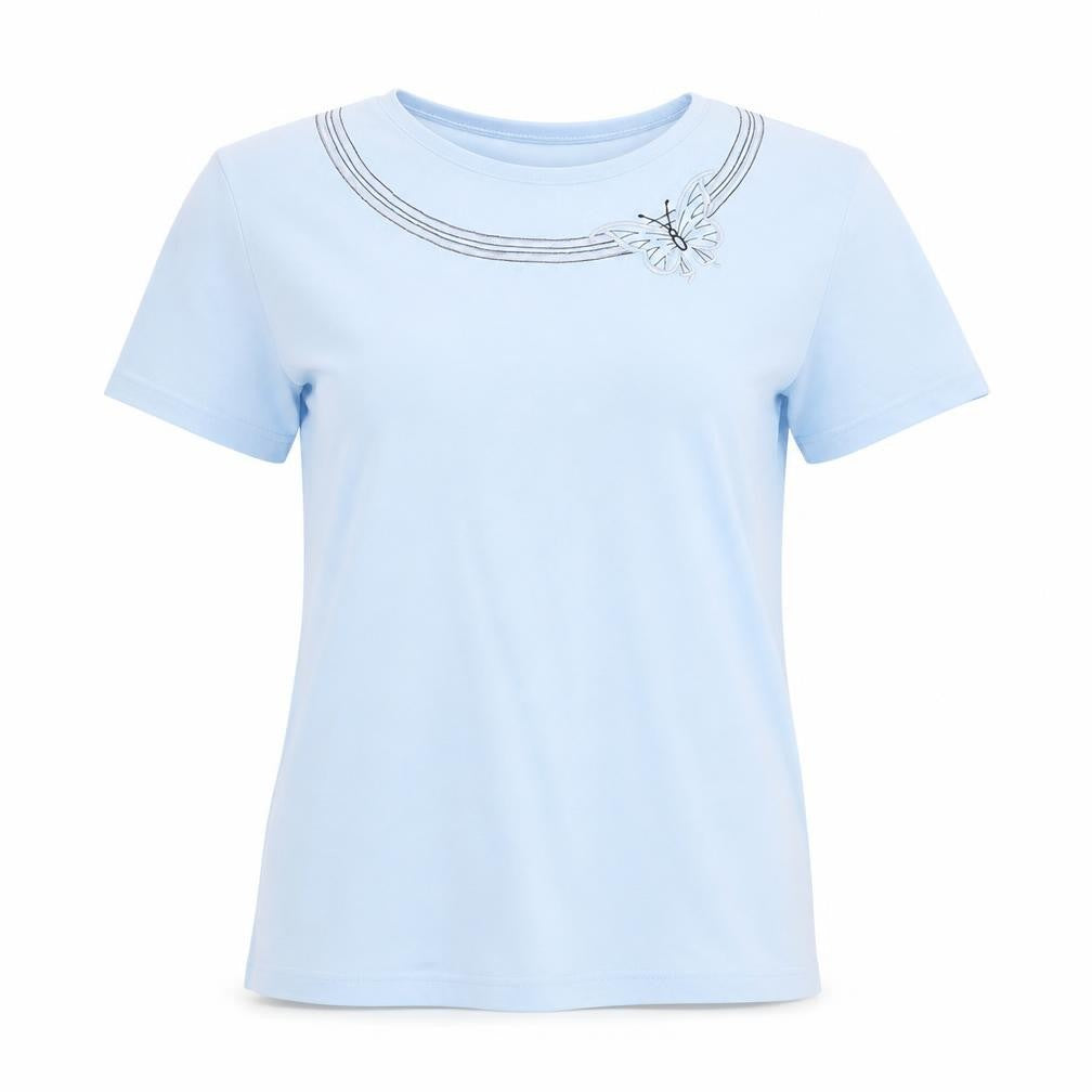 Womens UK Size M isabelle Blue Basic T-Shirt