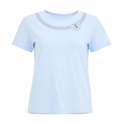 Womens UK Size M isabelle Blue Basic T-Shirt