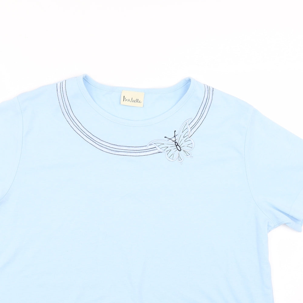 Womens UK Size M isabelle Blue Basic T-Shirt