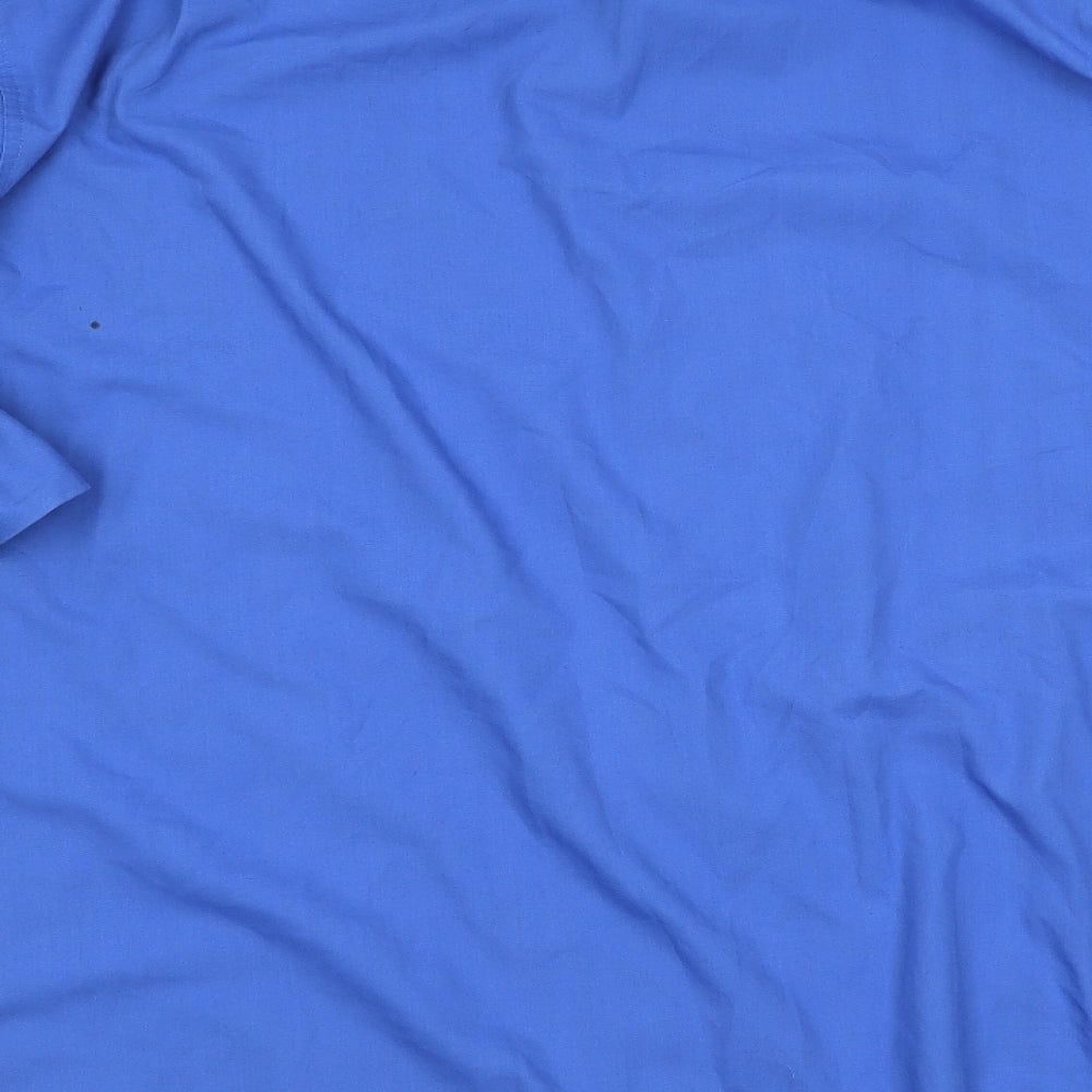 Mens UK Size  Premier Man Blue  Button-Up Long Sleeve Casual Shirt